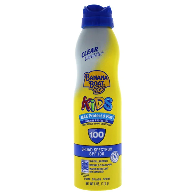 broad-spectrum sunscreen-Banana Boat Kids Max Protect Play Sunscreen Spray SPF 100 by Banana Boat for Kids - 6 oz Sunscreen