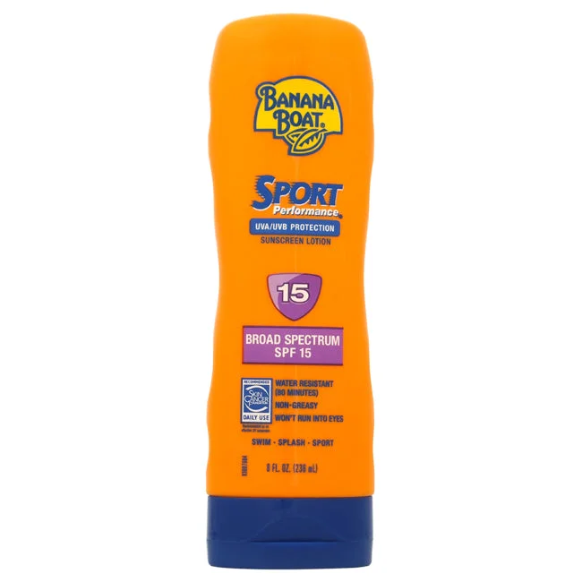 matte SPF sunscreen-Banana Boat Sport Performance SPF 15 Sunscreens Lotion by Banana Boat for Unisex - 8 oz Sunscreen Lotion