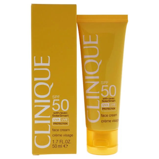 anti-wrinkle sunscreen-Clinique Face Cream SPF 50 with SolarSmart by Clinique for Unisex - 1.7 oz Sunscreen