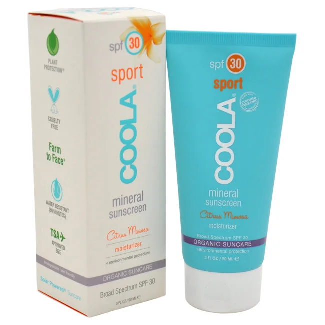 sweat-resistant sunscreen-Coola Mineral Sport Sunscreen Moisturizer SPF 30 - Citrus Mimosa by Coola for Unisex - 3 oz Sunscreen