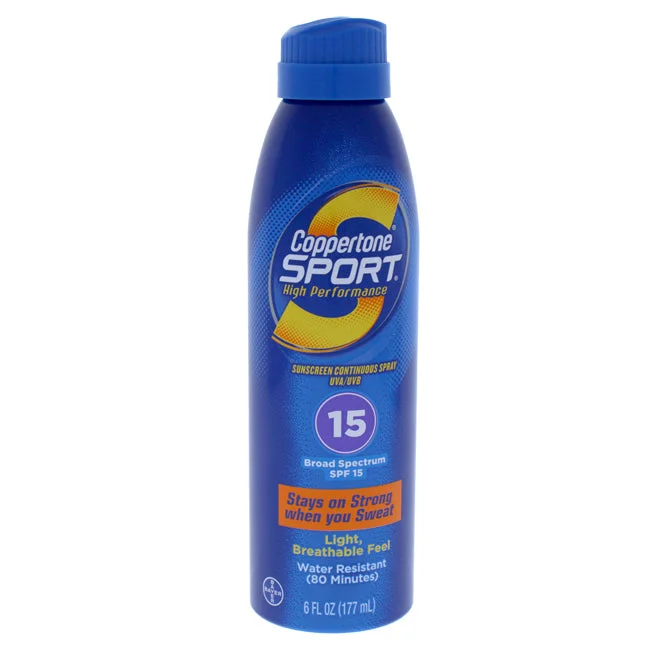 SPF 80 sunscreen spray-Coppertone Coppertone Sport AccuSpray Sunscreen SPF 15 by Coppertone for Unisex - 6 oz Sunscreen