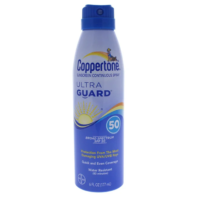 calming sunscreen cream-Coppertone Coppertone Ultra Guard Sunscreen Continuous Spray SPF 50 by Coppertone for Unisex - 6 oz Sunscreen