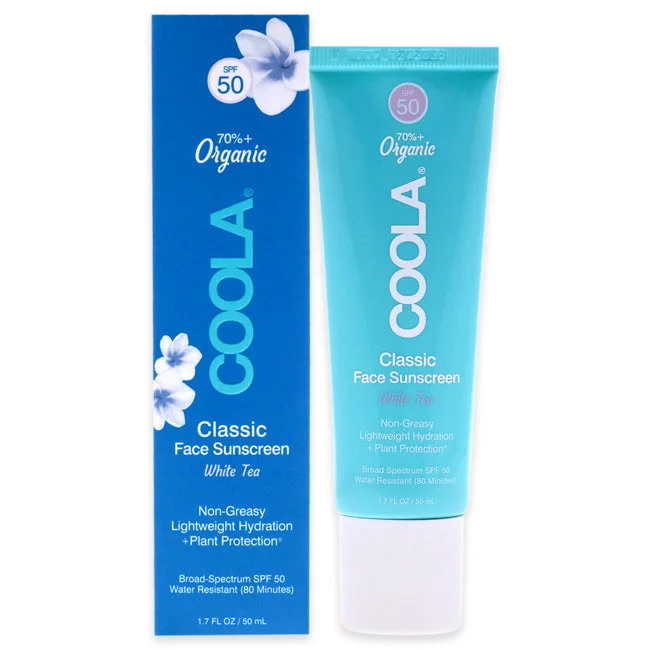 long-lasting sunscreen-Coola Classic Face Sport Sunscreen Moisturizer SPF 50 - White Tea by Coola for Unisex - 1.7 oz Sunscreen