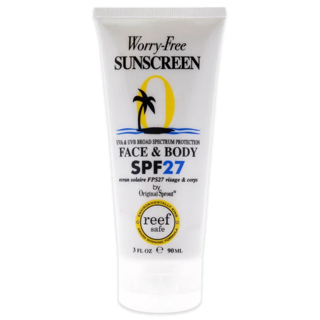 clear finish sunscreen-Original Sprout Face and Body Sunscreen SPF 27 by Original Sprout for Unisex - 3 oz Sunscreen