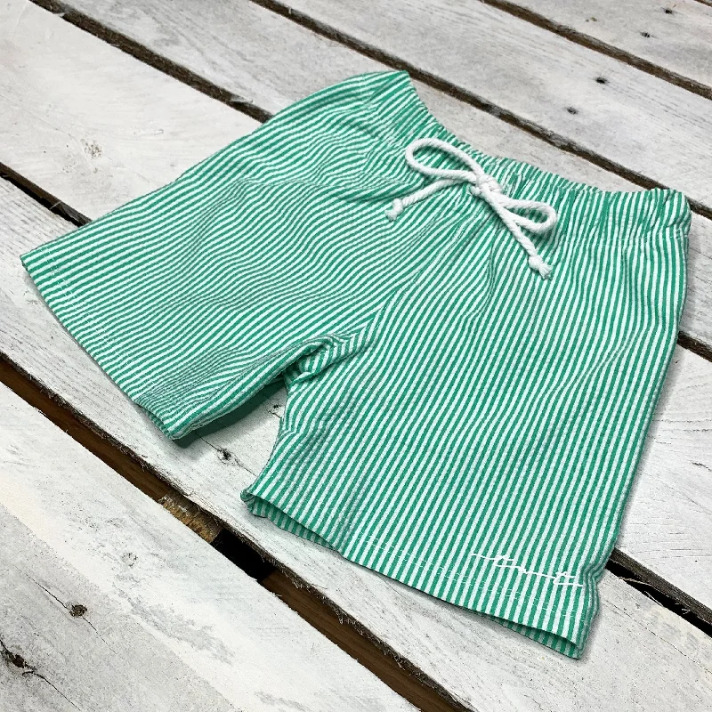 Seafoam Seersucker Swim Shorts