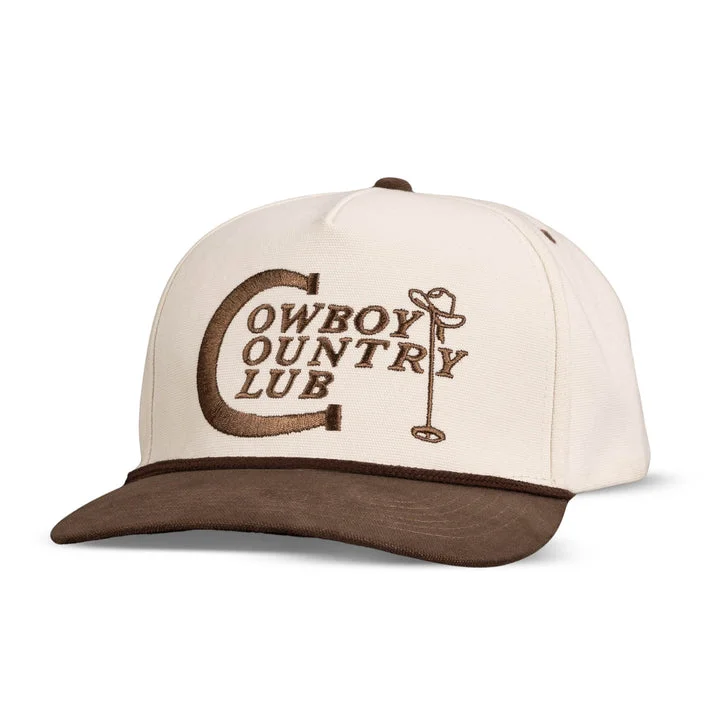 tropical bucket sun hat-Cowboy Country Club Hat - Cream / Brown