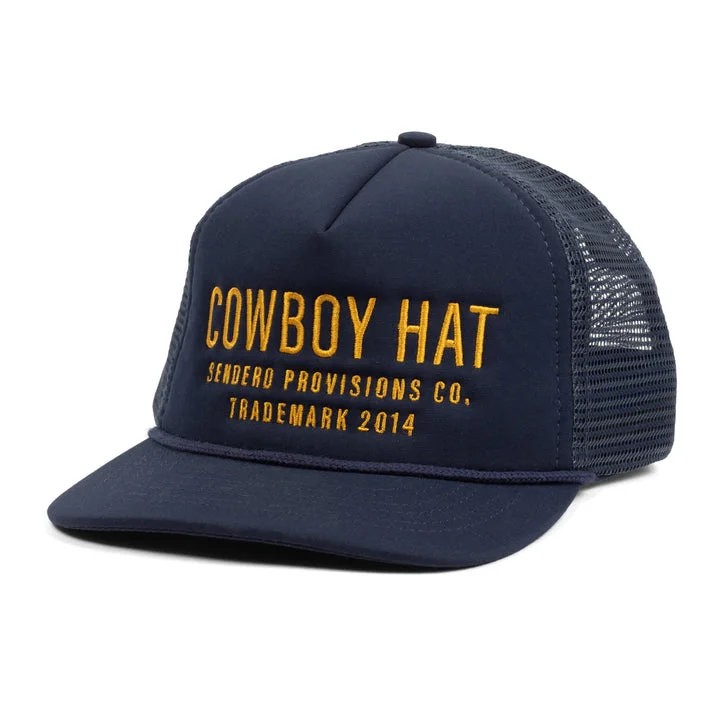 stylish visor sun hat-Cowboy Hat - Navy