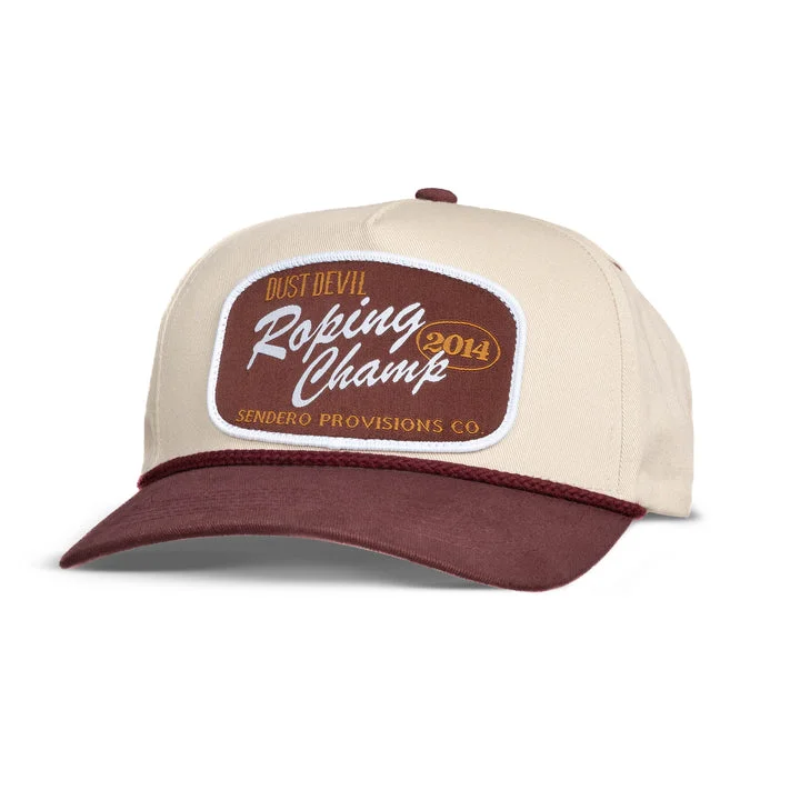 durable straw sun hat-Roping Champ Hat - White / Brown