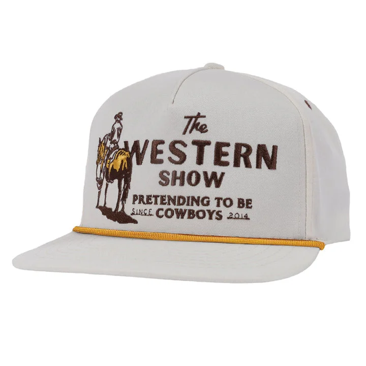 breathable linen sun hat-Western Show Hat - White