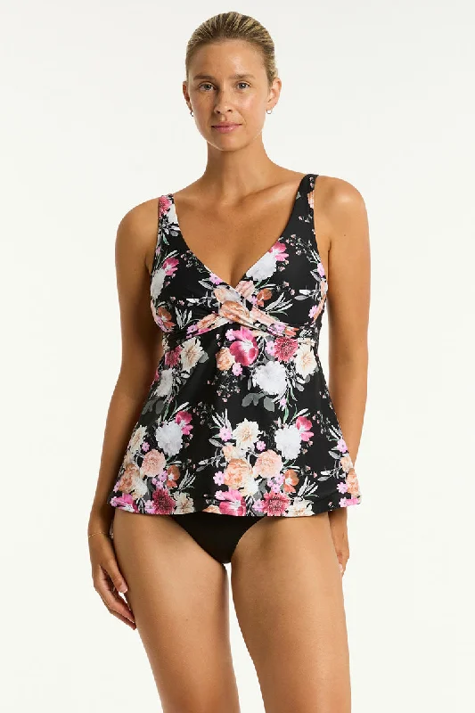 minimalist swimwear design-Belle Cross Front Swing Tankini