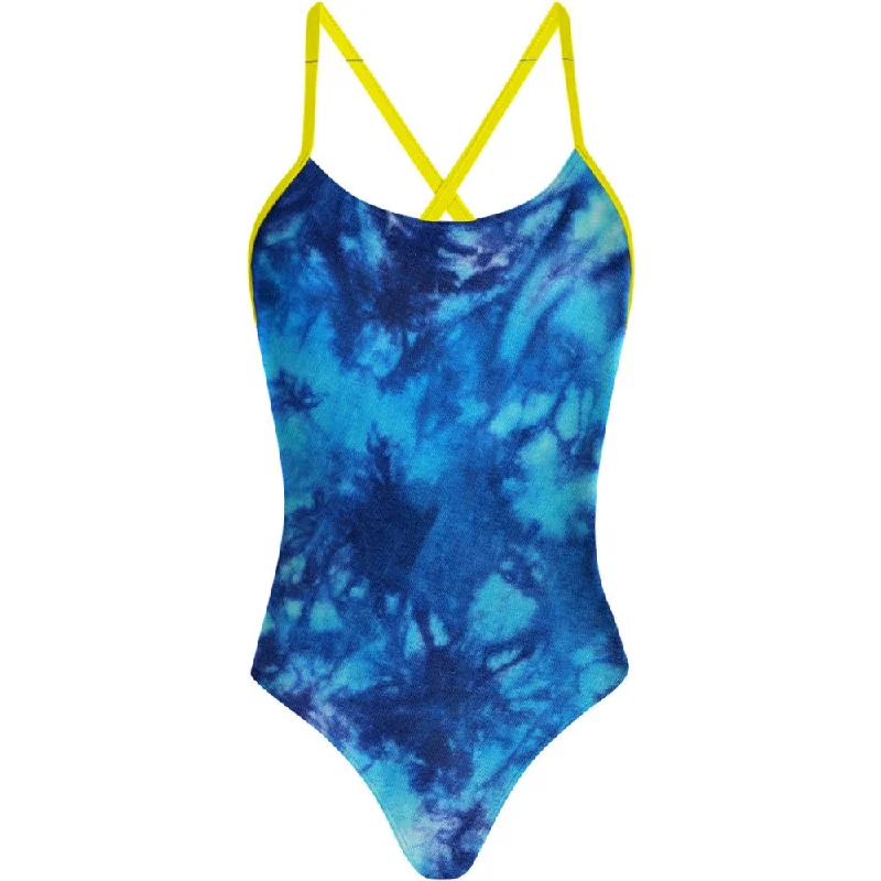 Tie Dye Blue - Tieback One Piece Swimsuit