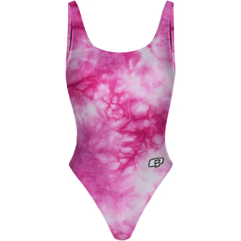 Tie Dye Pink - High Hip One Piece Swimsuit