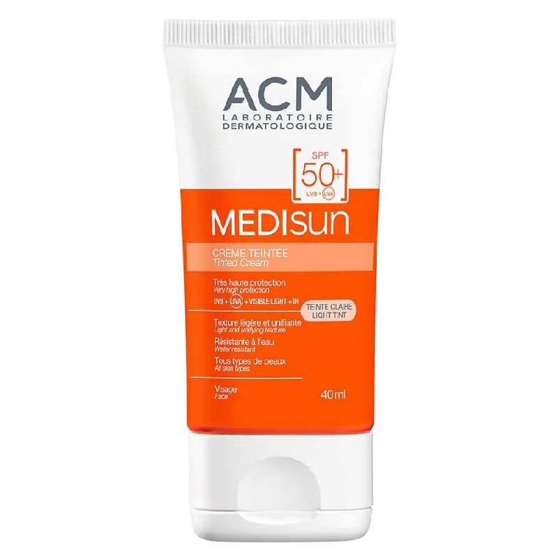 zinc oxide sunscreen-Tinted Cream SPF50+ Light 40ml Medisun Acm