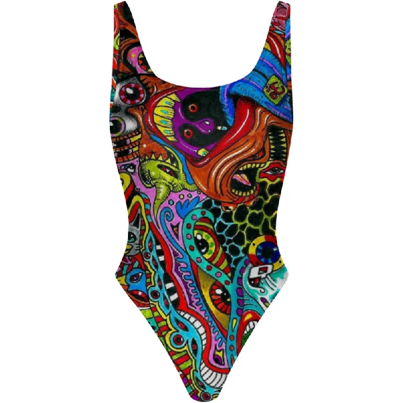 Trippy Hippie - High Hip One Piece Swimsuit