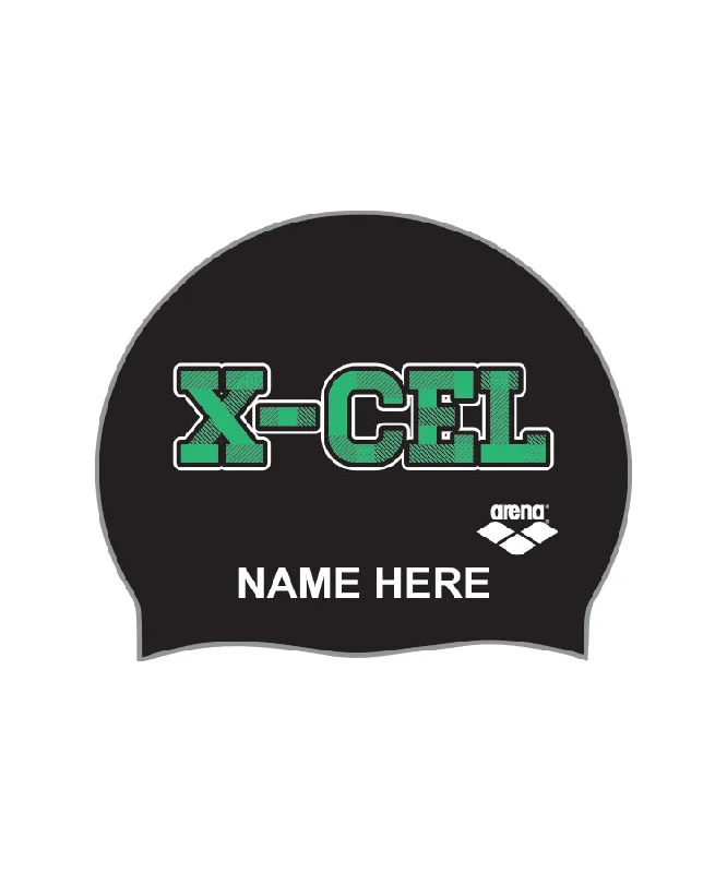 stylish fedora sun hat-XCel Swimming  Personalized Custom Silicone Swim Cap